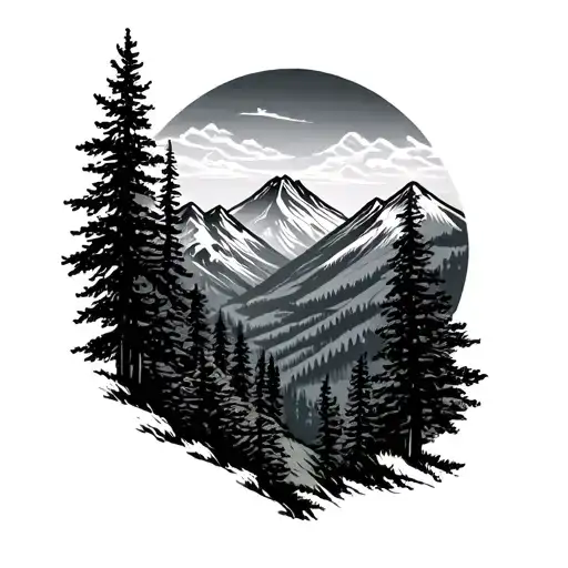 Appalachian mountains tattoo design idea