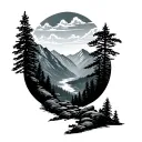 Appalachian mountains tattoo design idea