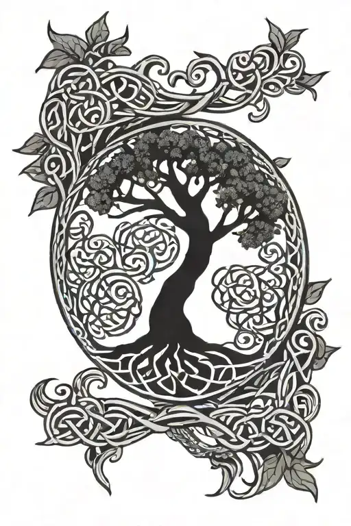 Celtic Tree Of Life Self Worth tattoo design idea