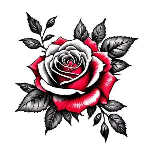 roses, black and red ,  henna  tattoo design idea