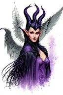 Maleficent with a angel  tattoo design idea