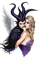 Maleficent with a angel  tattoo design idea