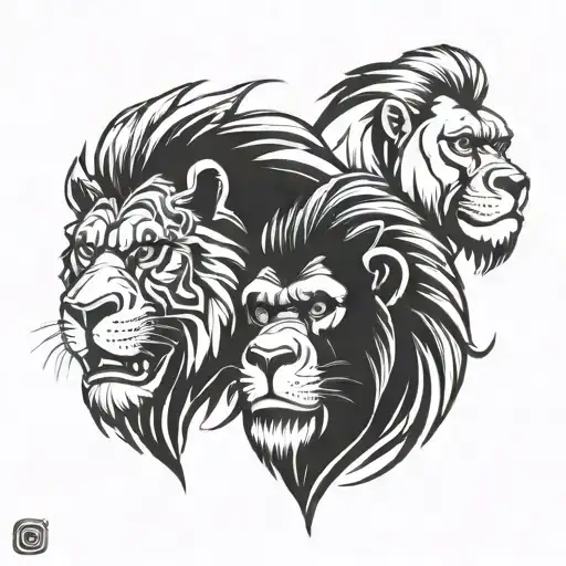 lion and gorilla tattoo design idea