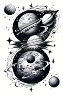 celestial bodies tattoo design idea