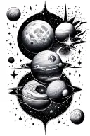 celestial bodies tattoo design idea