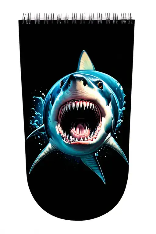 shark emerging tattoo design idea