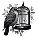Bird Cage tattoo design idea