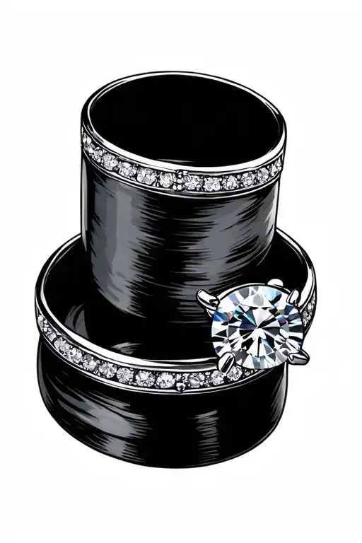 wedding band to mimic engagement rings  tattoo design idea