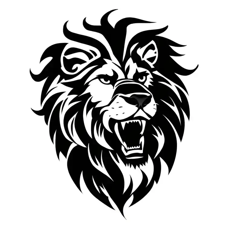 guitar lion tattoo design idea