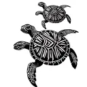 3 sea turtles tattoo design idea