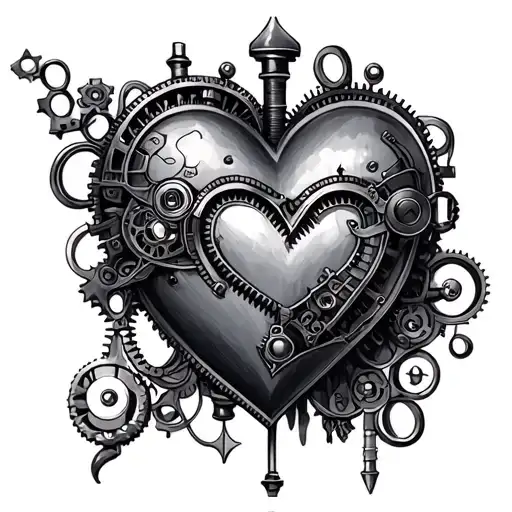 Steampunk Heart tattoo design idea