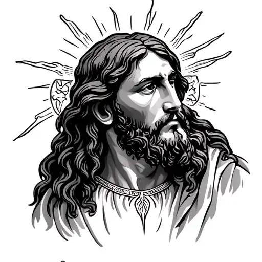 Jesus good shepherd tattoo design idea
