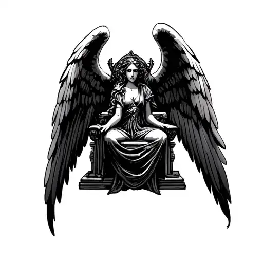 Throne Angel tattoo design idea
