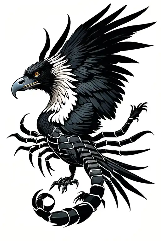 Scorpion Eagle Phoenix tattoo design idea