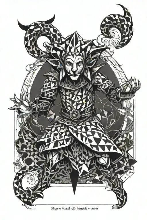 running jester tattoo design idea