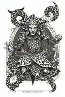 running jester tattoo design idea