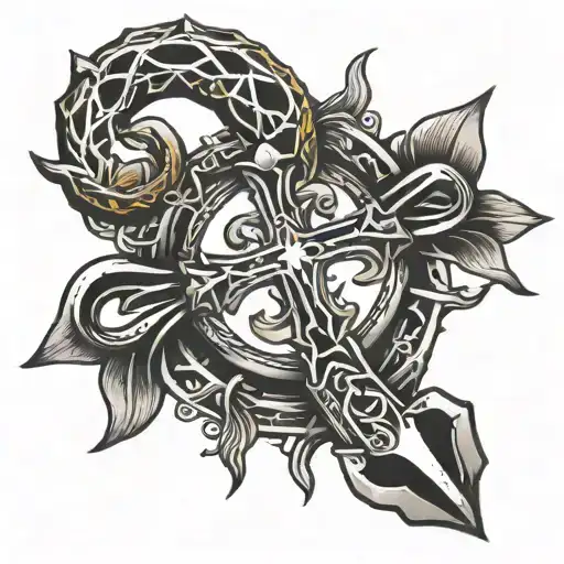 scorpion anchor cross made tattoo design idea