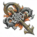 scorpion anchor cross made tattoo design idea