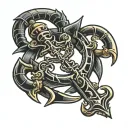 scorpion anchor cross made tattoo design idea