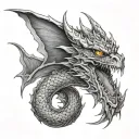 Smaug Dragon tattoo design idea