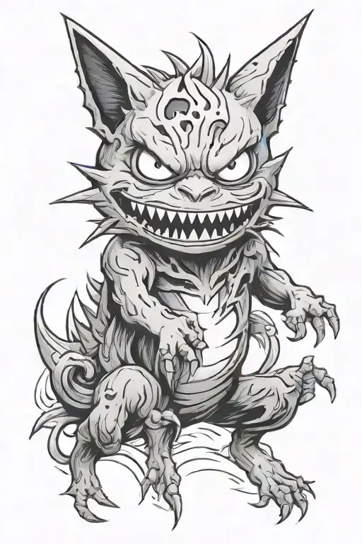 Ghastly, Haunter, Gengar, Anatomically Correct tattoo design idea