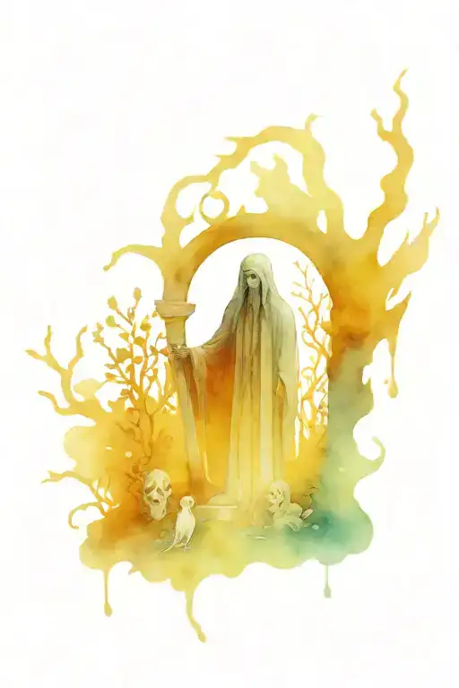 Lich in a Graveyard tattoo design idea