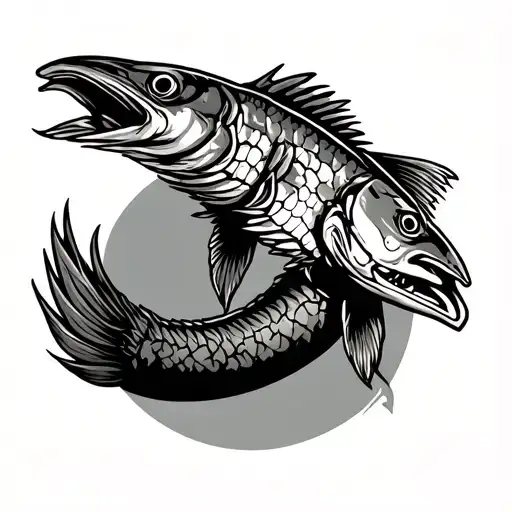 Hero pike crossed tattoo design idea