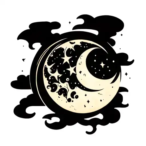 The moon tattoo design idea