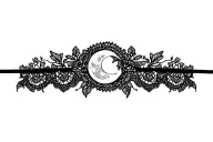 lace garter moon tattoo design idea