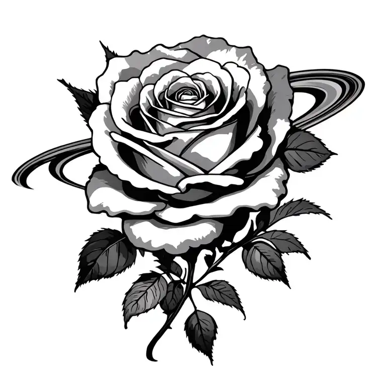 Saturn Roses tattoo design idea