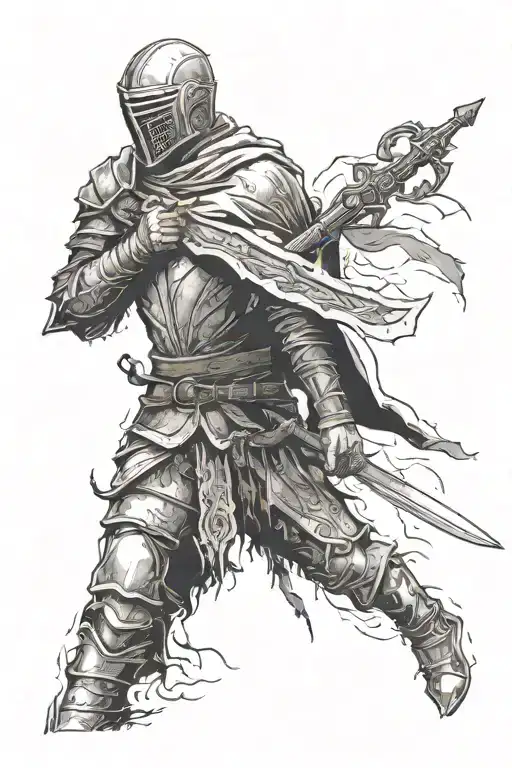 dark souls III game tattoo design idea