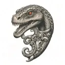 gadsdan snake flintlock pistols tattoo design idea