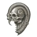 gadsdan snake flintlock pistols tattoo design idea