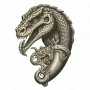 gadsdan snake flintlock pistols tattoo design idea