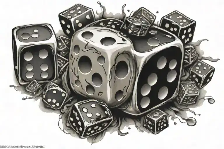 dice 777 inside tattoo design idea