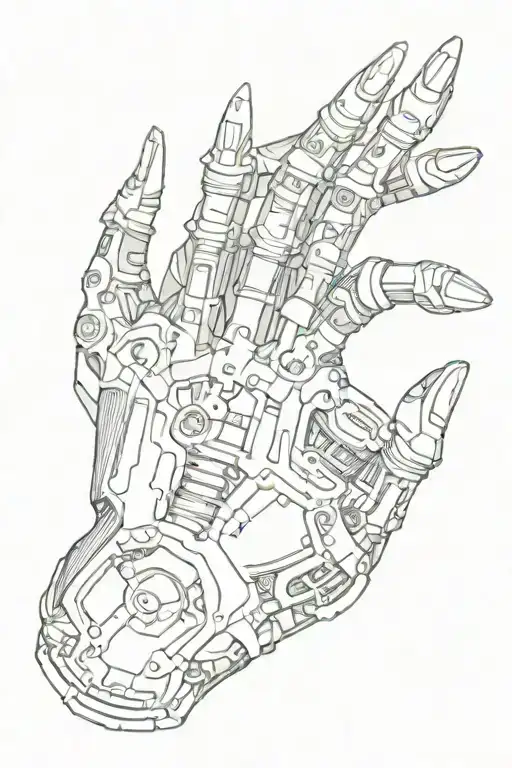 cyber implant hand tattoo design idea