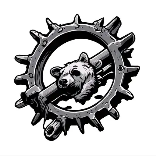 Traditional old-school tattoo of an open bear trap  tattoo design idea