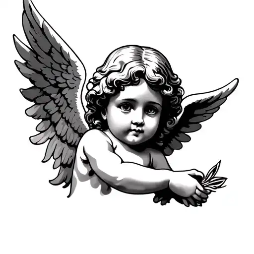 cherub angel tattoo design idea