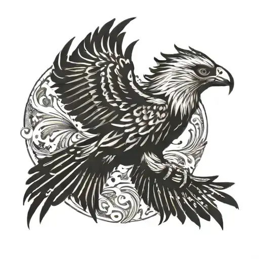 bearded vulture soaring tattoo design idea