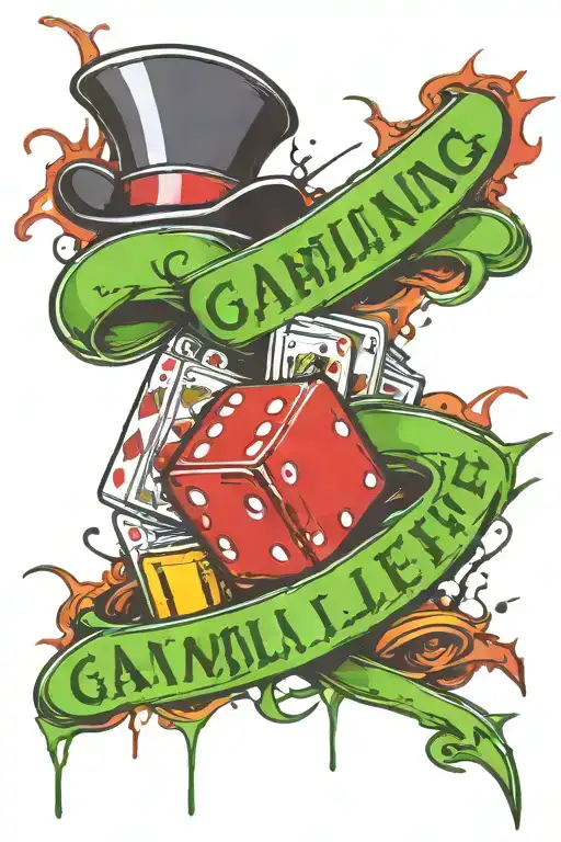 Gambling your life tattoo design idea