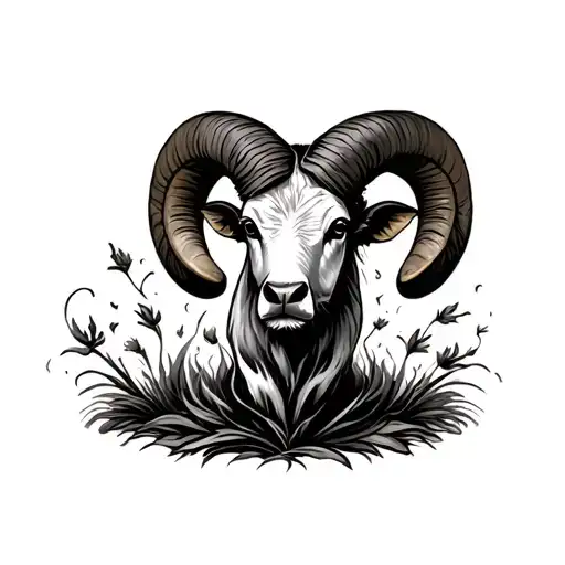 "add style" Aries  on the calf tatoo black and white futeristic and some style tattoo design idea