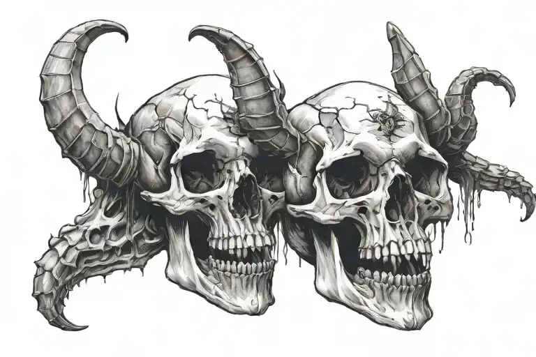 animal skull tattoo design idea