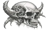 animal skull tattoo design idea