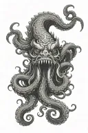 kraken sea monster tattoo design idea
