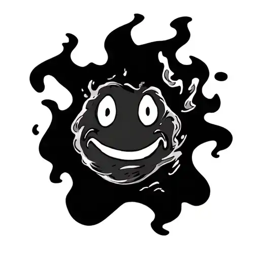 smiley face burning piece of paper with anxiety on it tattoo design idea