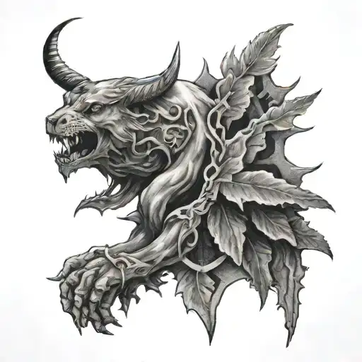 realistic lighting marks coursing through the Beserk mark of sacrifice tattoo design idea