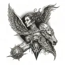 realistic lighting marks coursing through the Beserk mark of sacrifice tattoo design idea