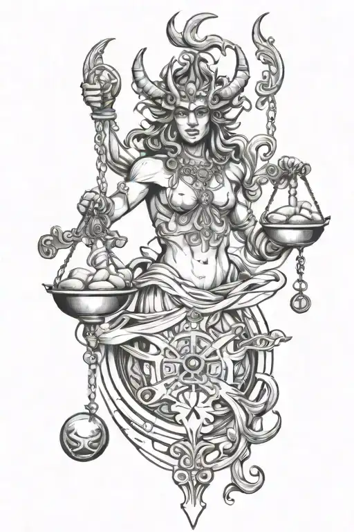 libra demon tattoo design idea