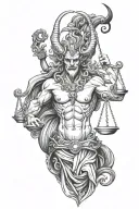 libra demon tattoo design idea