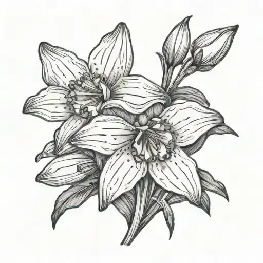 snowdrop daffodil marigold tattoo design idea